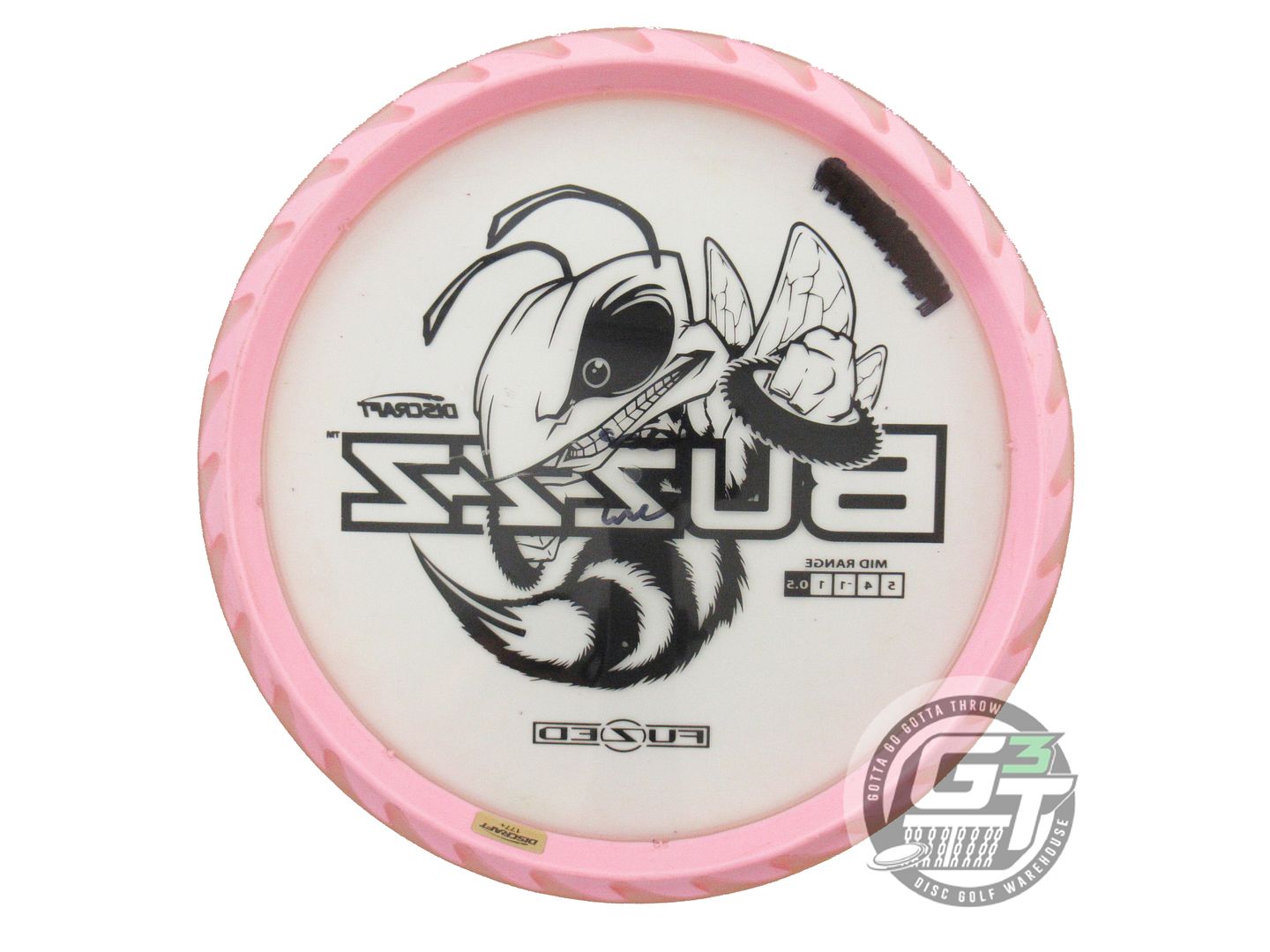 USED Discraft FuZed BuzzzSaw Buzzz 180g Clear Black Stamp Midrange Golf Disc