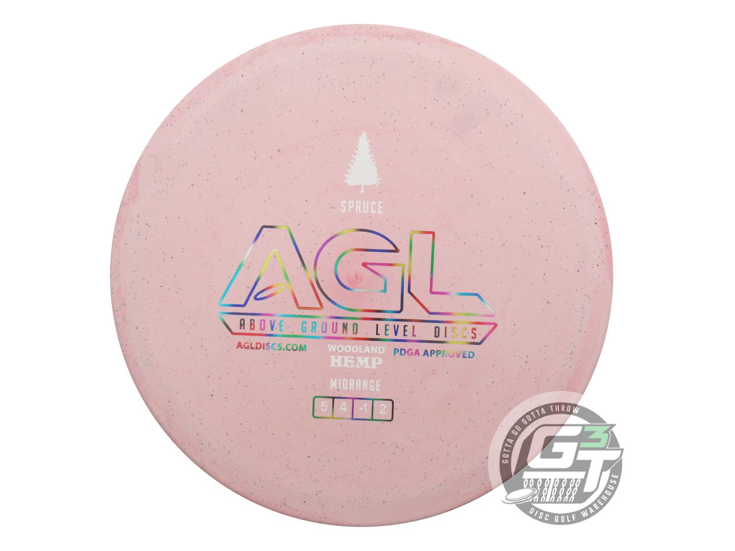 NOS Above Ground Level Hemp Woodland Spruce 174g Lt. Pink Midrange Golf Disc