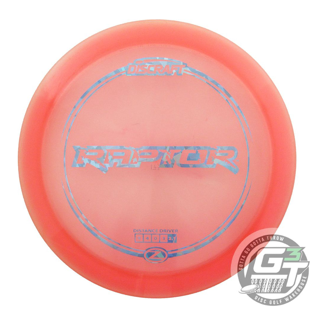 USED Discraft Z Raptor 173g Coral Teal Shatter Foil Distance Driver Golf Disc