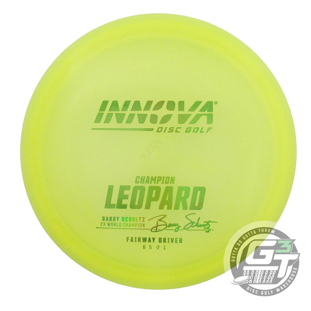 NOS Innova Champion Leopard 175g Yellow Lime Foil Fairway Driver Golf Disc