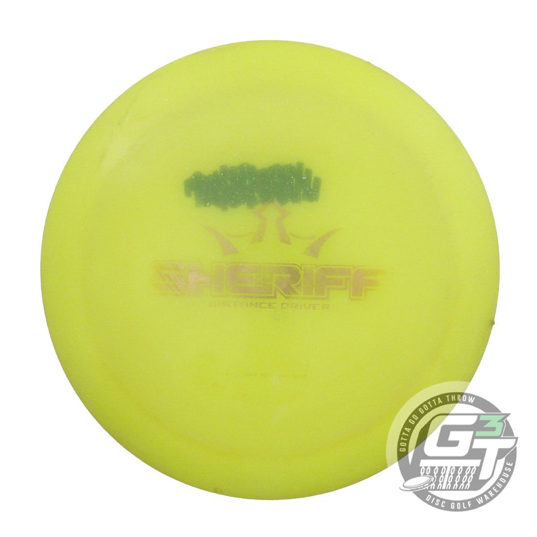 USED Dynamic Discs Lucid Sheriff 174g Yellow Gold Foil Distance Driver Golf Disc