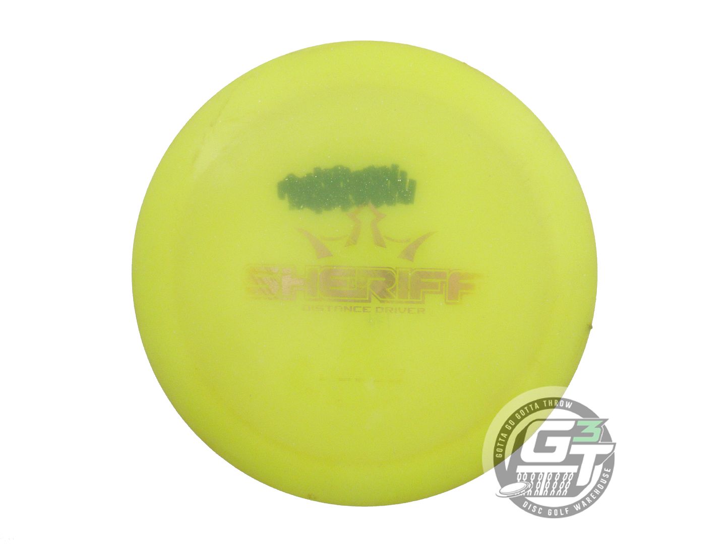 USED Dynamic Discs Lucid Sheriff 174g Yellow Gold Foil Distance Driver Golf Disc