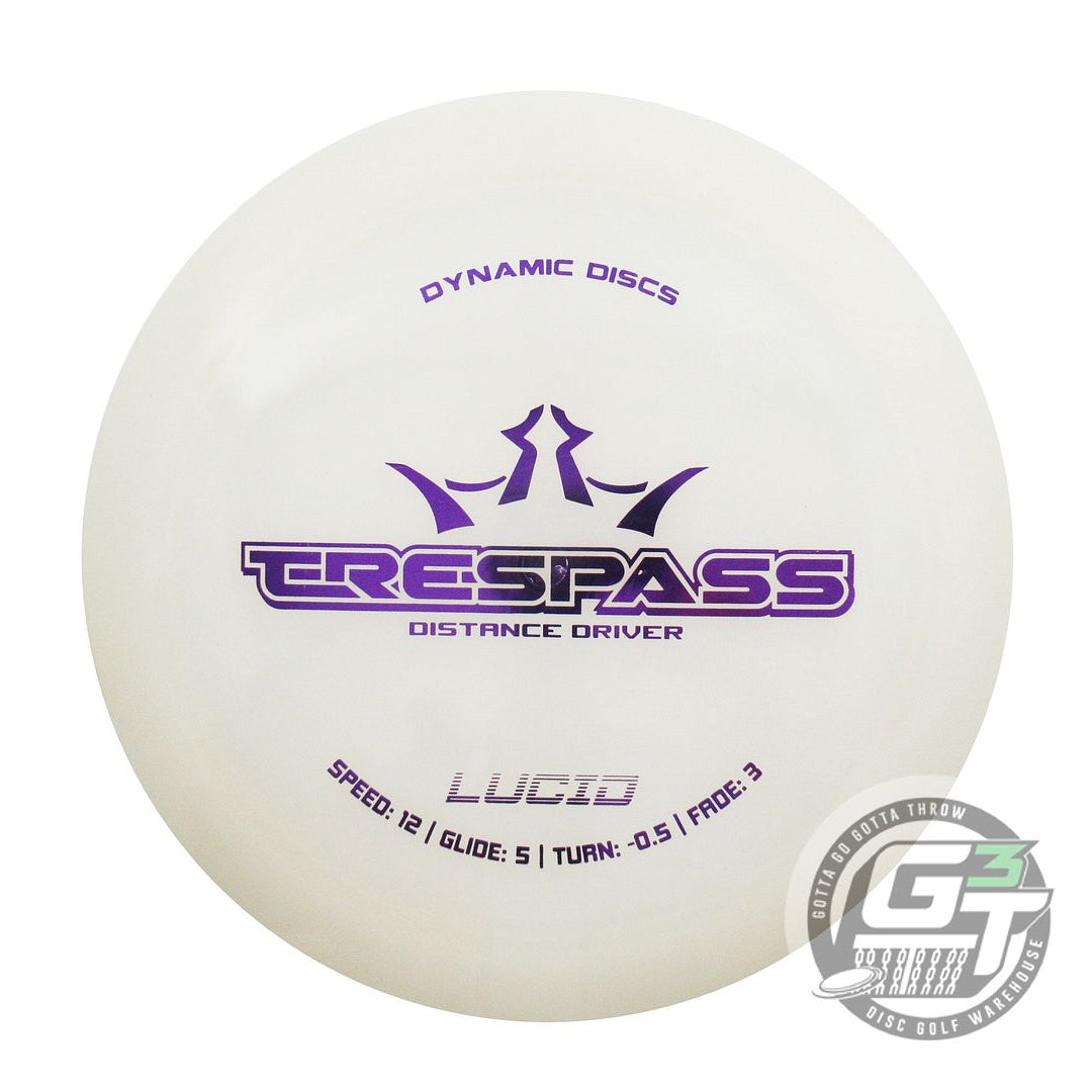 USED Dynamic Discs Lucid Trespass 172g White Purple Foil Distance Driver Disc