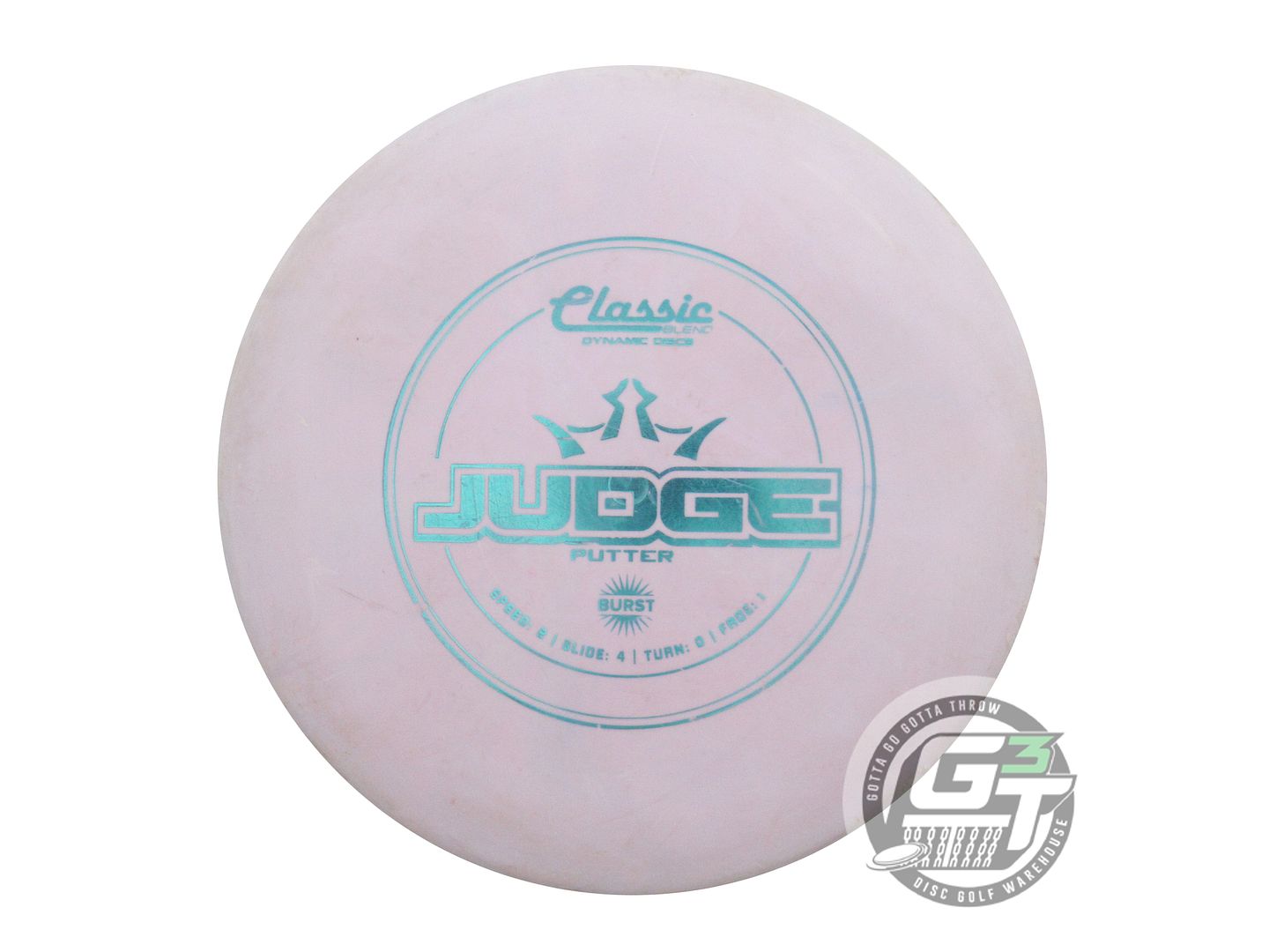 USED Dynamic Discs Classic Blend Burst Judge 174g Lilac Aqua Foil A Putter Disc