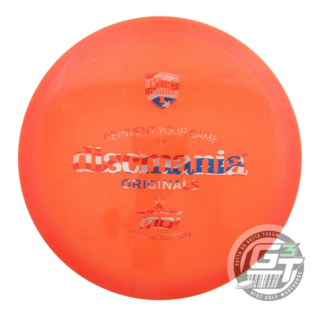 USED DiscMania ORIGINALS Metal Flake C-Line MD3 176g Orange Midrange Golf Disc