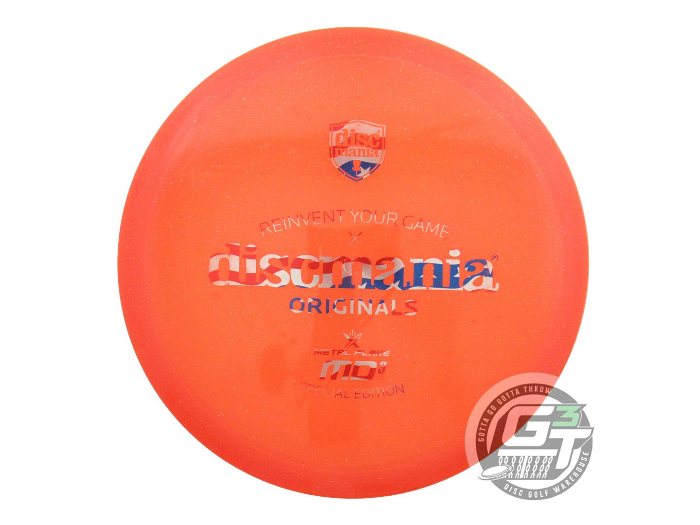 USED DiscMania ORIGINALS Metal Flake C-Line MD3 176g Orange Midrange Golf Disc