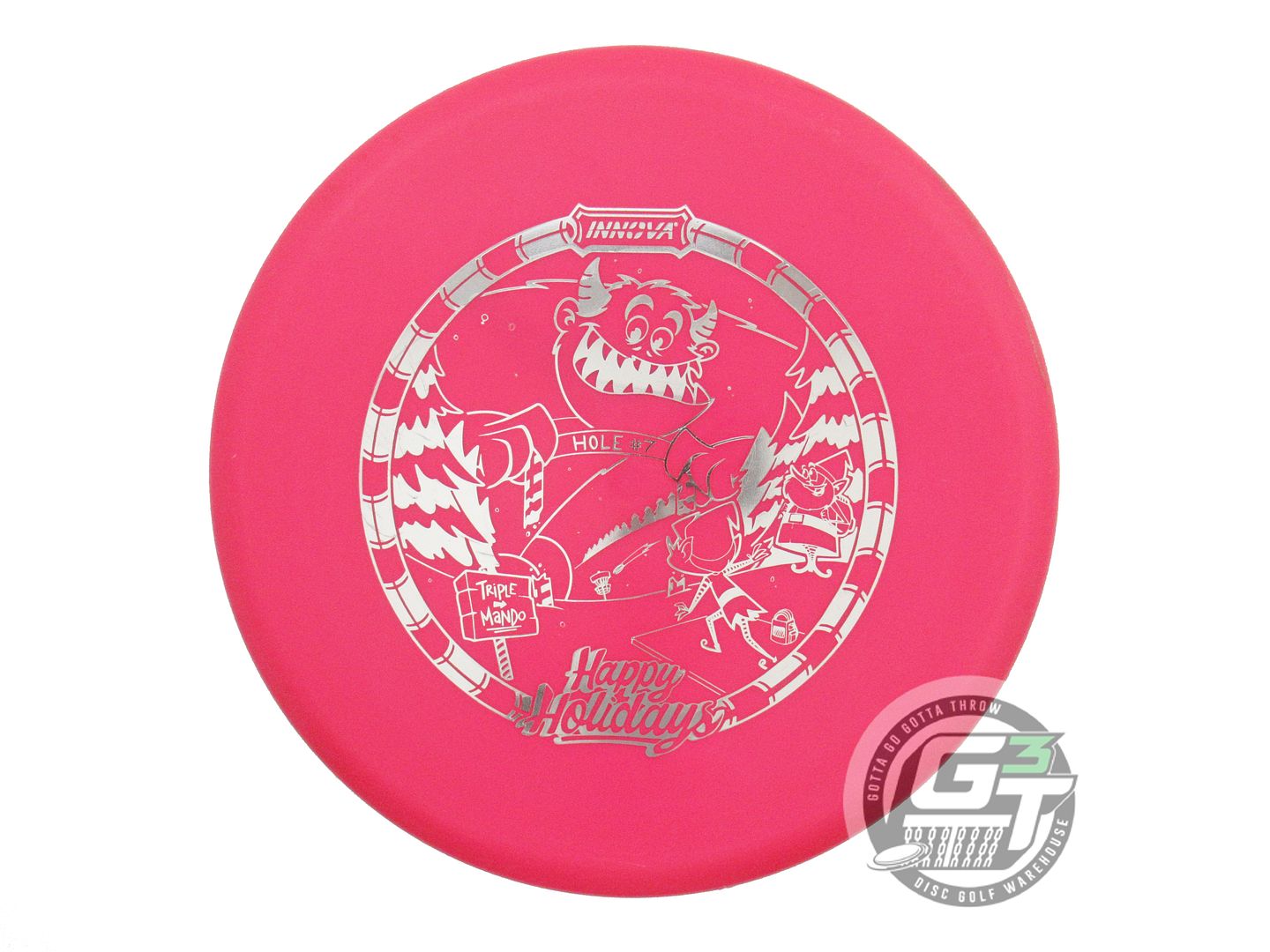 USED Innova DX Invader 175g Hot Pink Silver Foil Putter Golf Disc