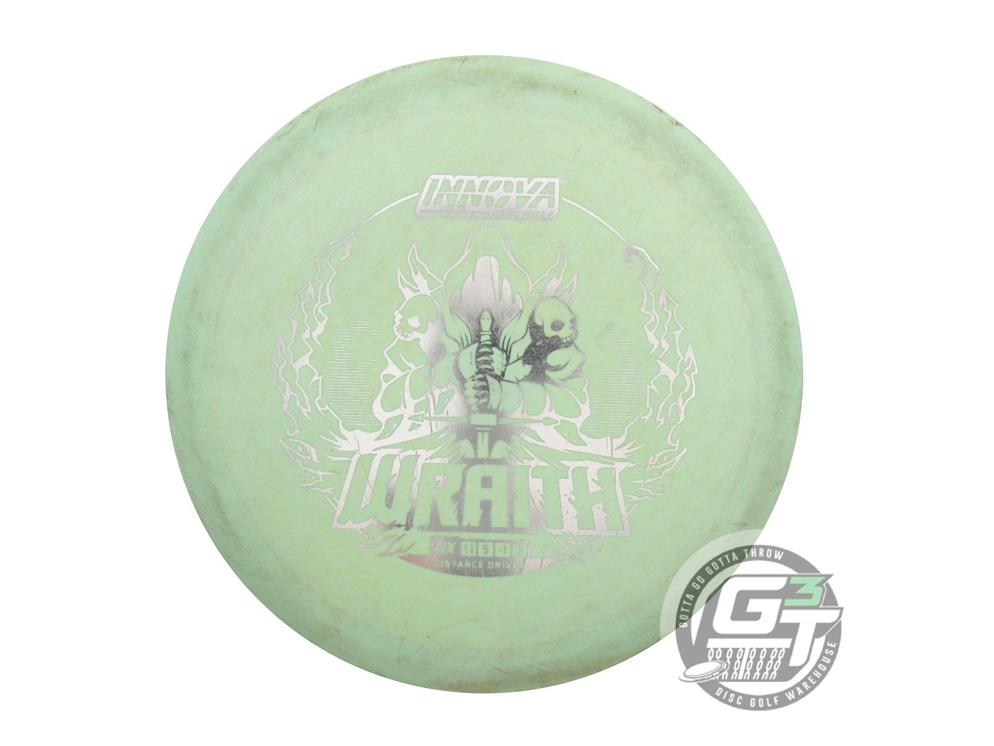 USED Innova DX Wraith 170g Lime Silver Foil Distance Driver Golf Disc