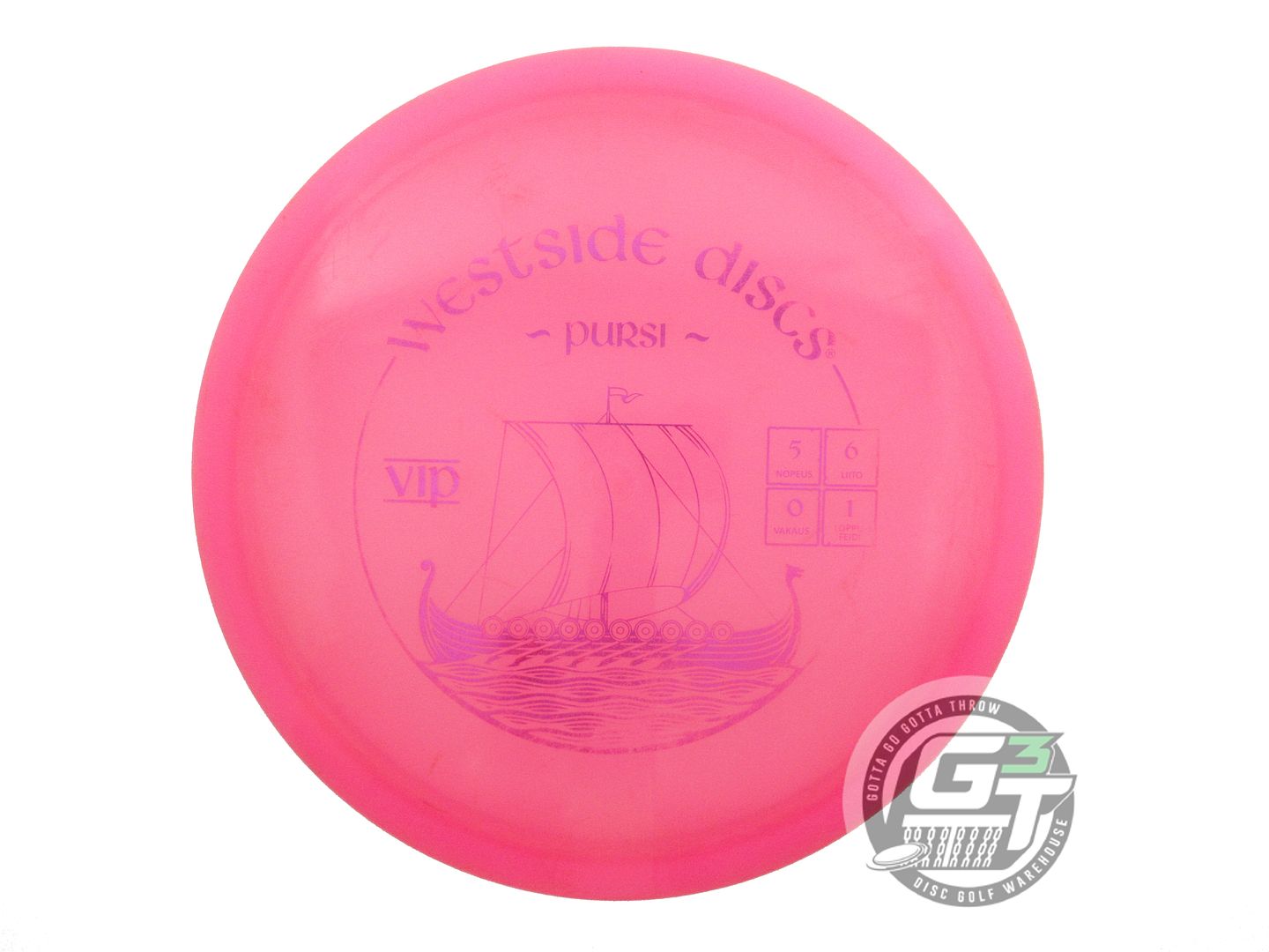 USED Westside Discs FINNISH VIP Warship 177g Pink Magenta Foil Midrange Disc