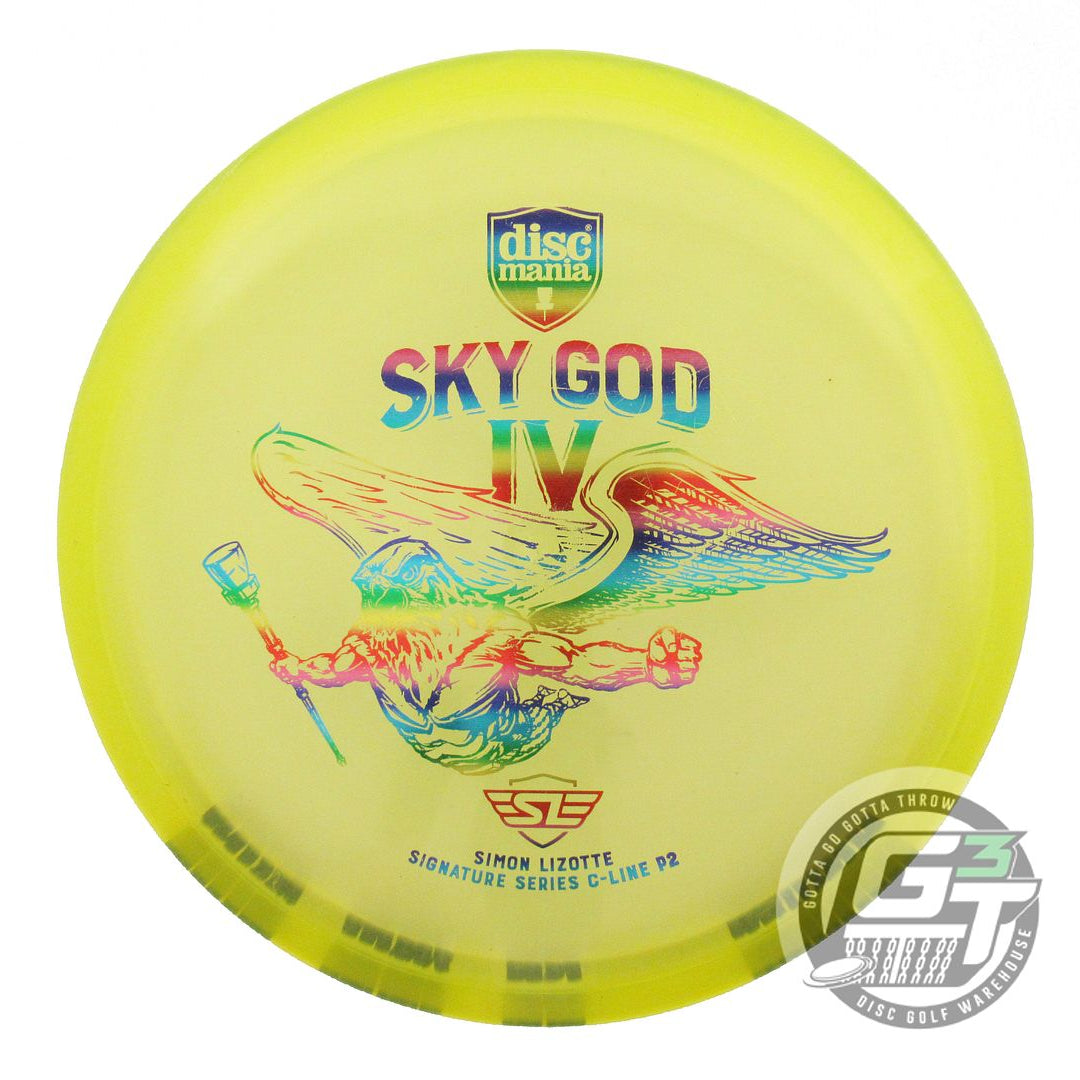 USED DiscMania SKY GOD 4 C-Line P2 174g Yellow Rainbow Foil Putter Golf Disc