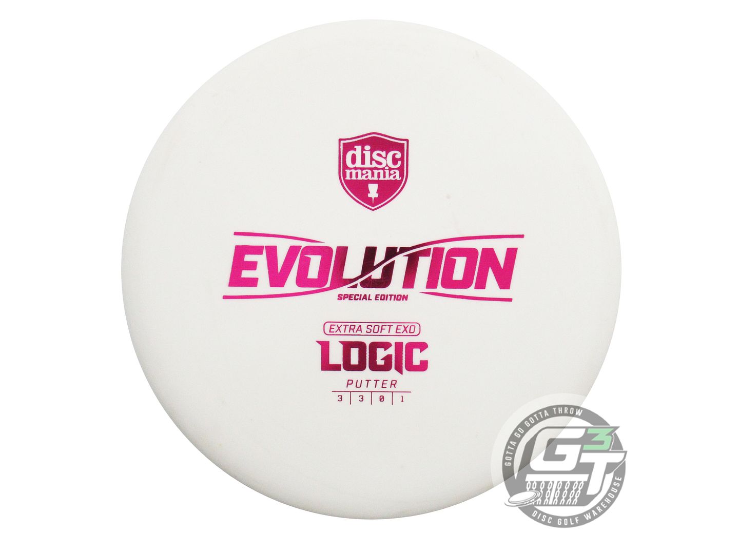 USED DiscMania EXO Extra Soft Logic 175g White Magenta Foil Putter Golf Disc