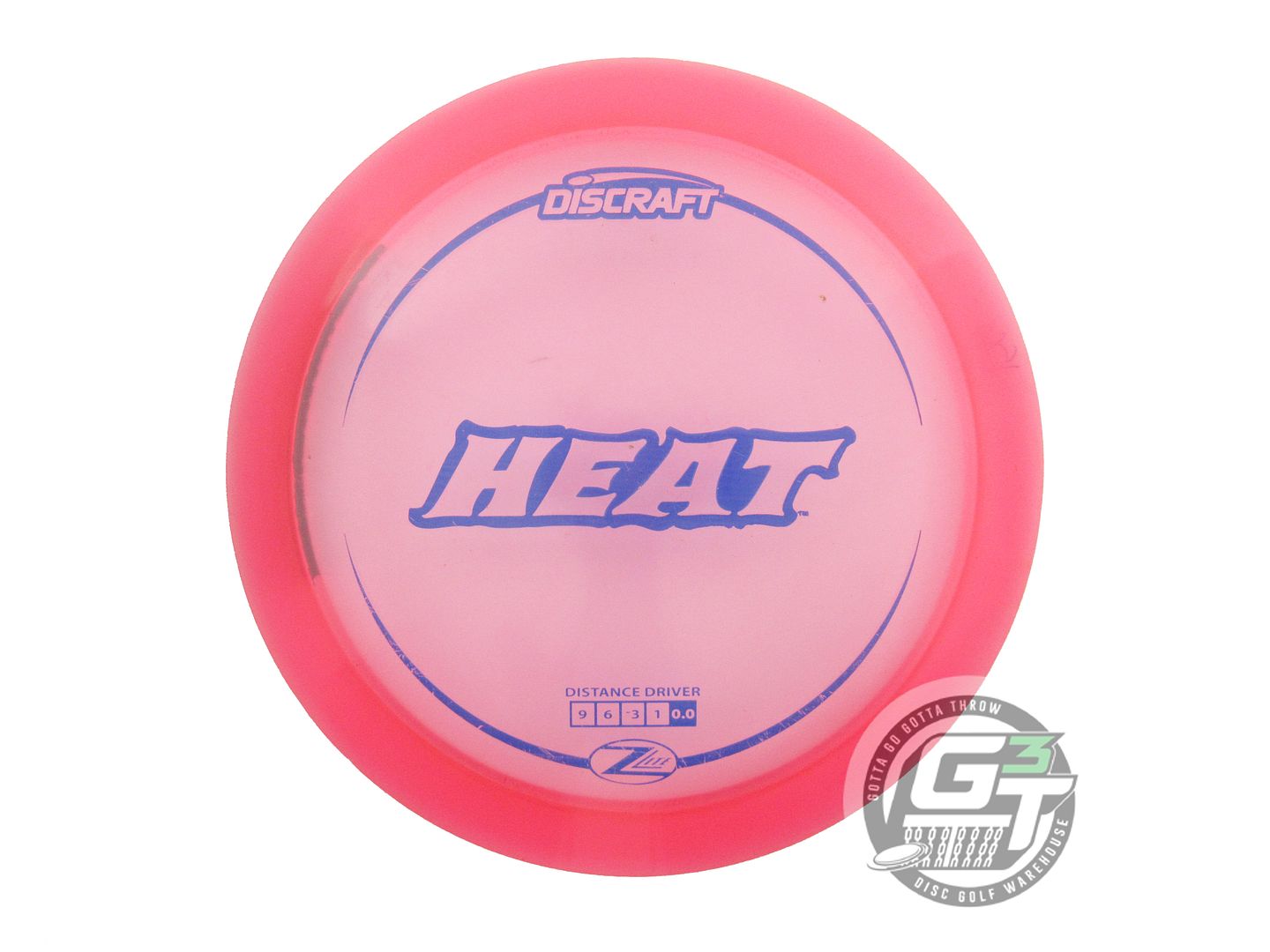 USED Discraft Z Lite Heat 160g Pink Purple Stamp Distance Driver Golf Disc