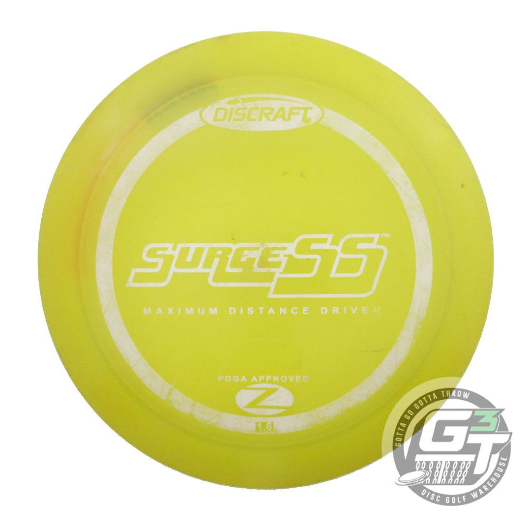USED Discraft Z Surge SS 173g Yellow White Stamp PFN Distance Driver Golf Disc