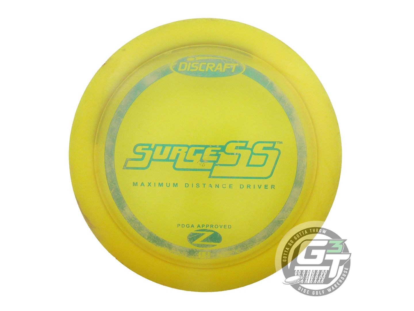 USED Discraft Z Surge SS 170g Yellow Green Foil PFN Distance Driver Golf Disc