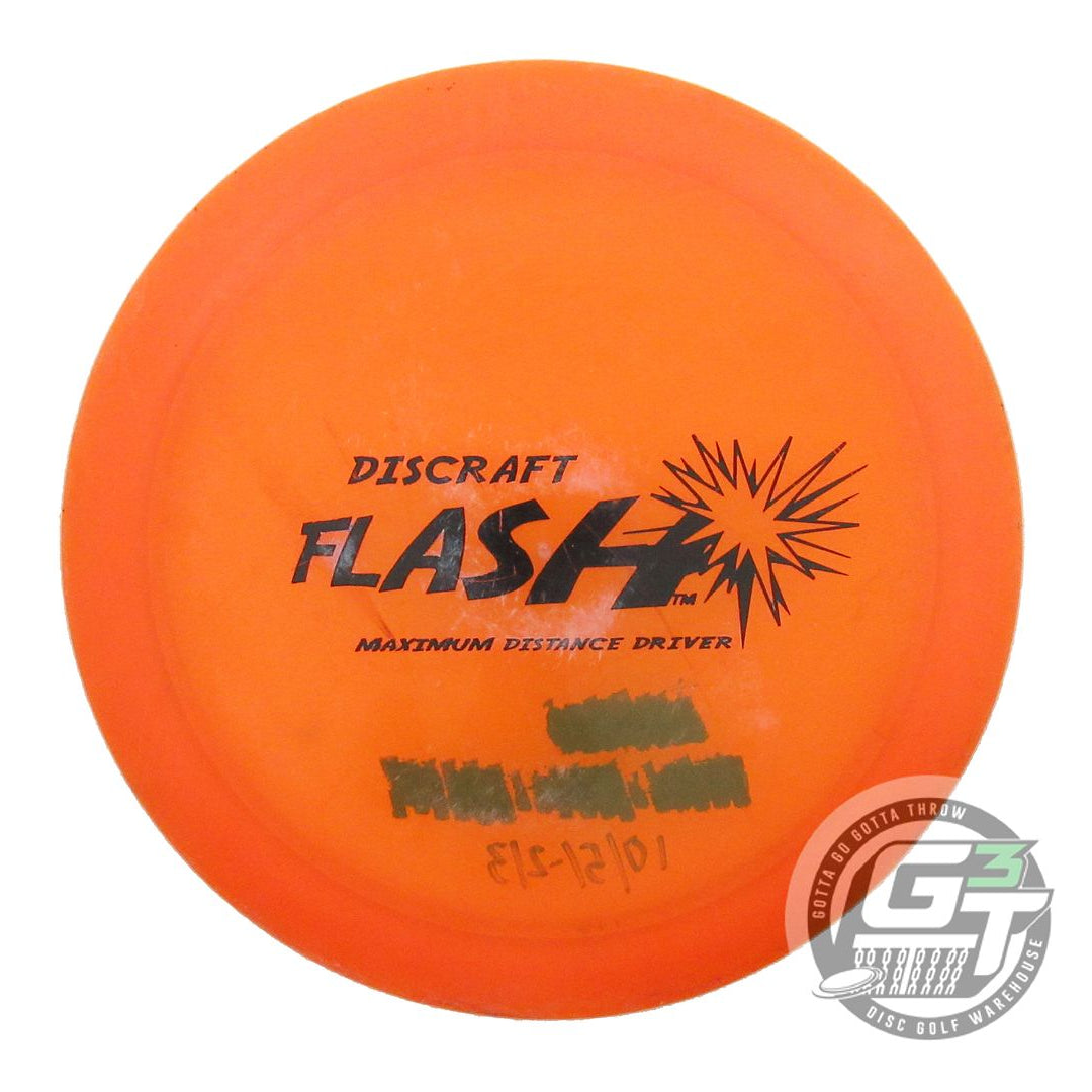 USED Discraft Elite Z Flash 173g Orange Black Stamp Distance Driver Golf Disc