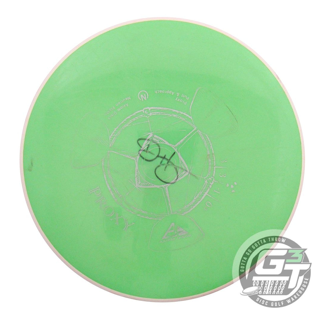 USED Axiom Discs Neutron Proxy 166g Green Pink Rim Putter Golf Disc