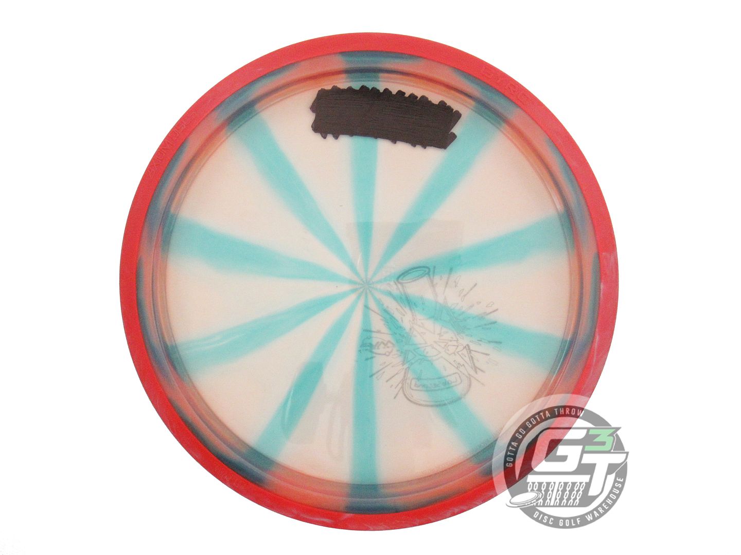 USED Axiom Discs X-OUT Proton Soft Rhythm 165g Peach-Teal Red Rim Driver Disc