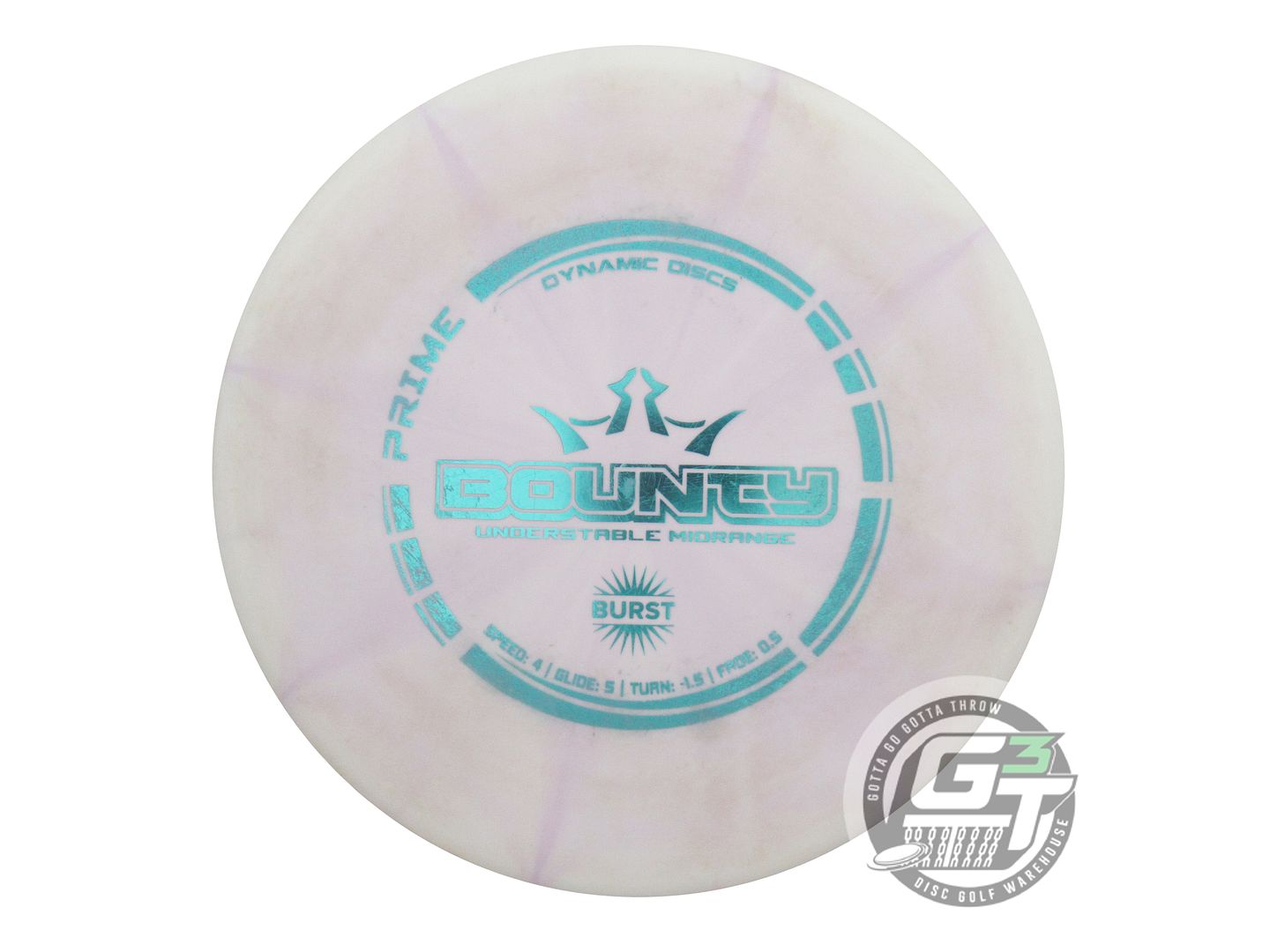 USED Dynamic Discs Prime Burst Bounty 178g Lilac Aqua Foil Midrange Golf Disc