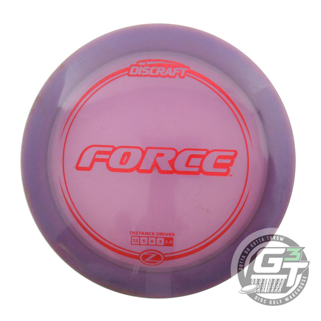 USED Discraft Z Force 174g Purple Red Glitter Foil Distance Driver Golf Disc