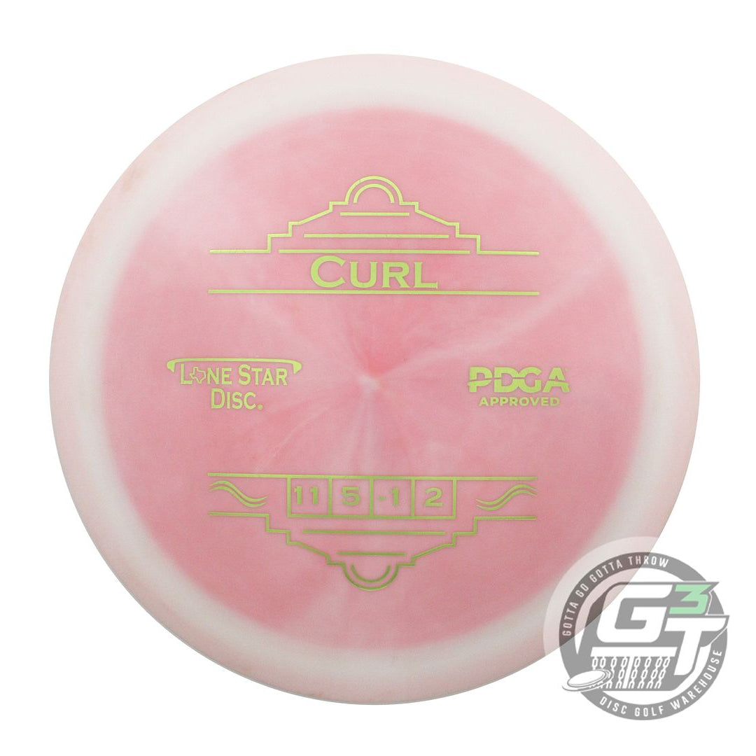 USED Lone Star Alpha Curl 173g White-Pink Lime Foil Distance Driver Golf Disc