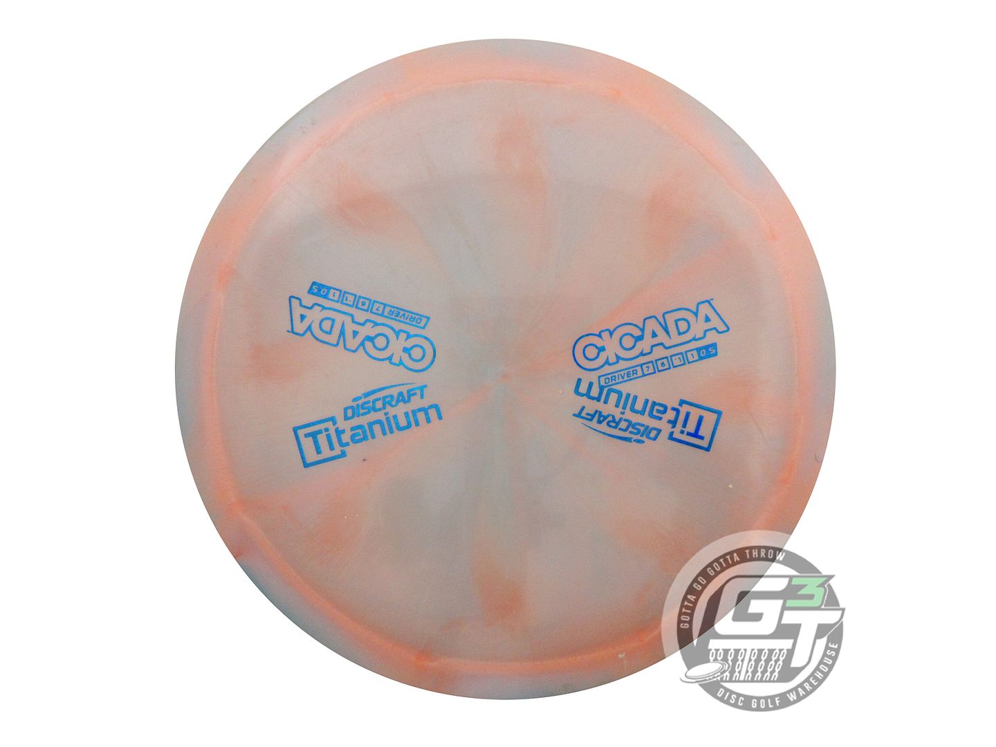USED Discraft X-OUT Titanium Cicada 172g Peach-Teal Fairway Driver Golf Disc