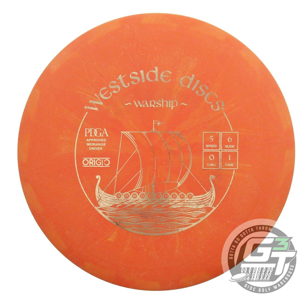 USED Westside Discs Origio Burst Warship 176g Orange Gold Foil Midrange Disc