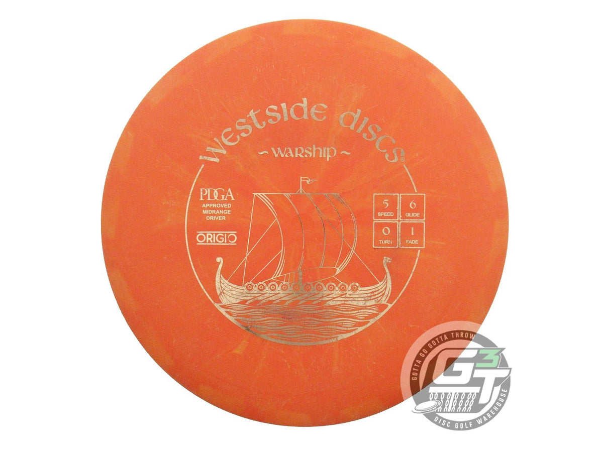 USED Westside Discs Origio Burst Warship 176g Orange Gold Foil Midrange Disc