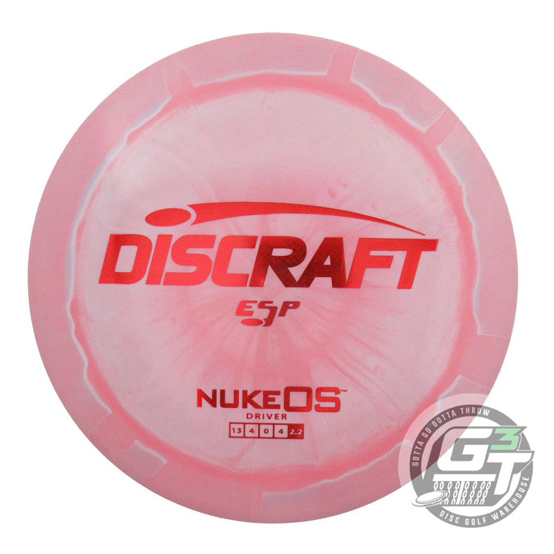 NOS Discraft ESP Nuke OS 178g Pink Red Weave Foil Distance Driver Golf Disc
