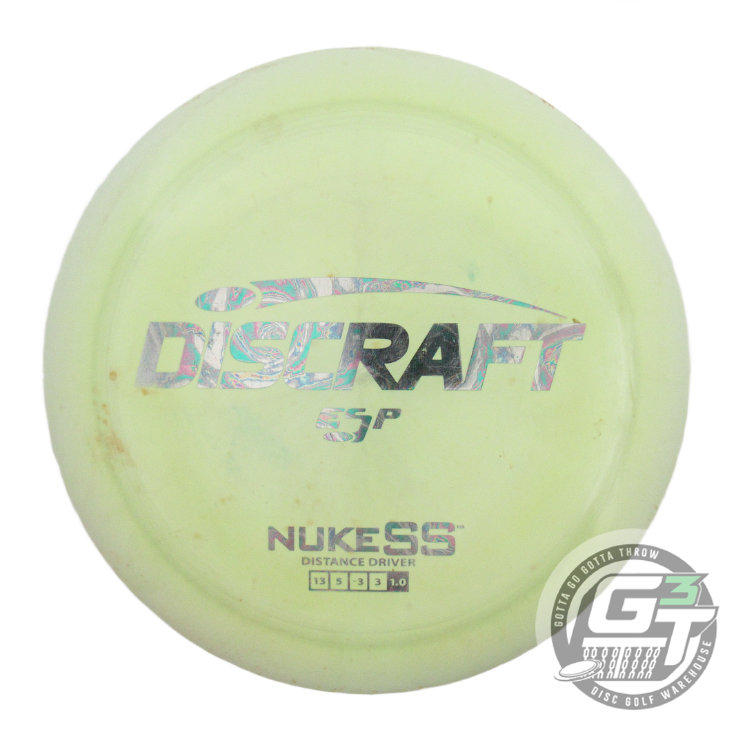 USED Discraft ESP Nuke SS 174g Lime Oil Slick Foil Distance Driver Golf Disc