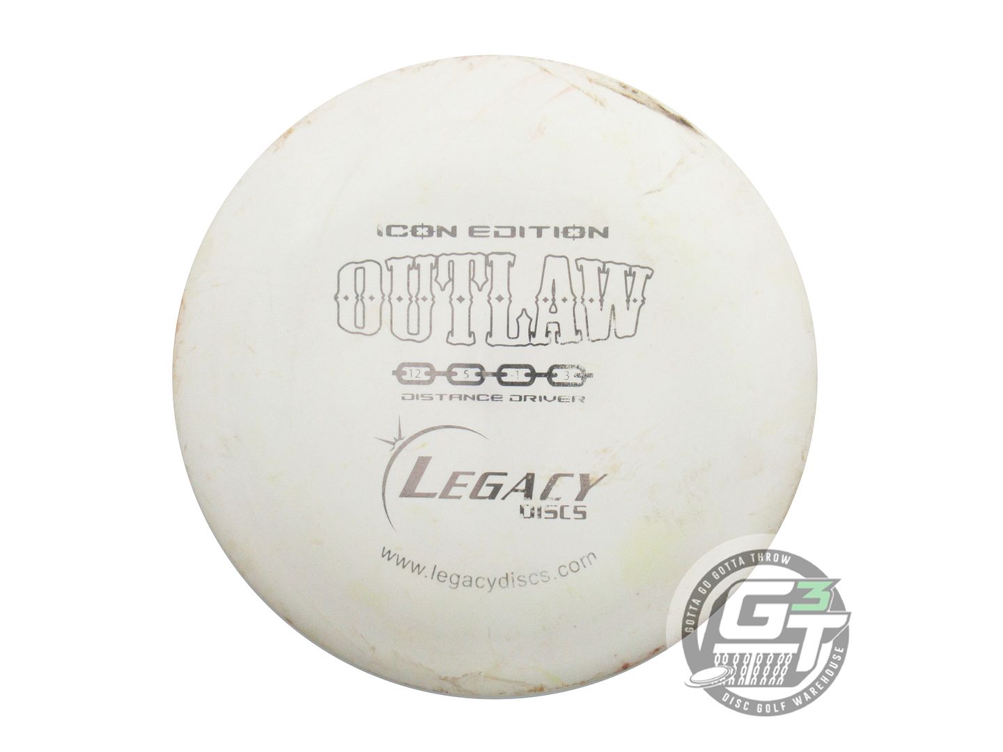 USED Legacy Discs Icon Outlaw 175g White Gray Foil Distance Driver Golf Disc