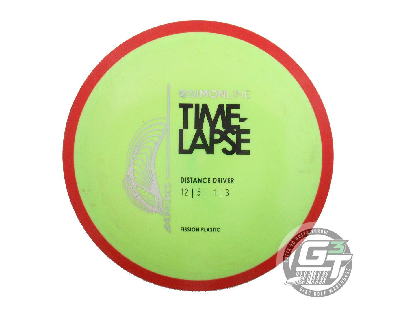 USED Axiom Discs Fission Time Lapse 166g Lime Red Rim Driver Golf Disc
