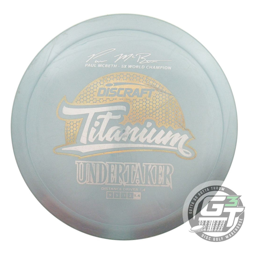 USED Discraft Titanium Undertaker 175g Aqua Gold Holo Foil Driver Golf Disc