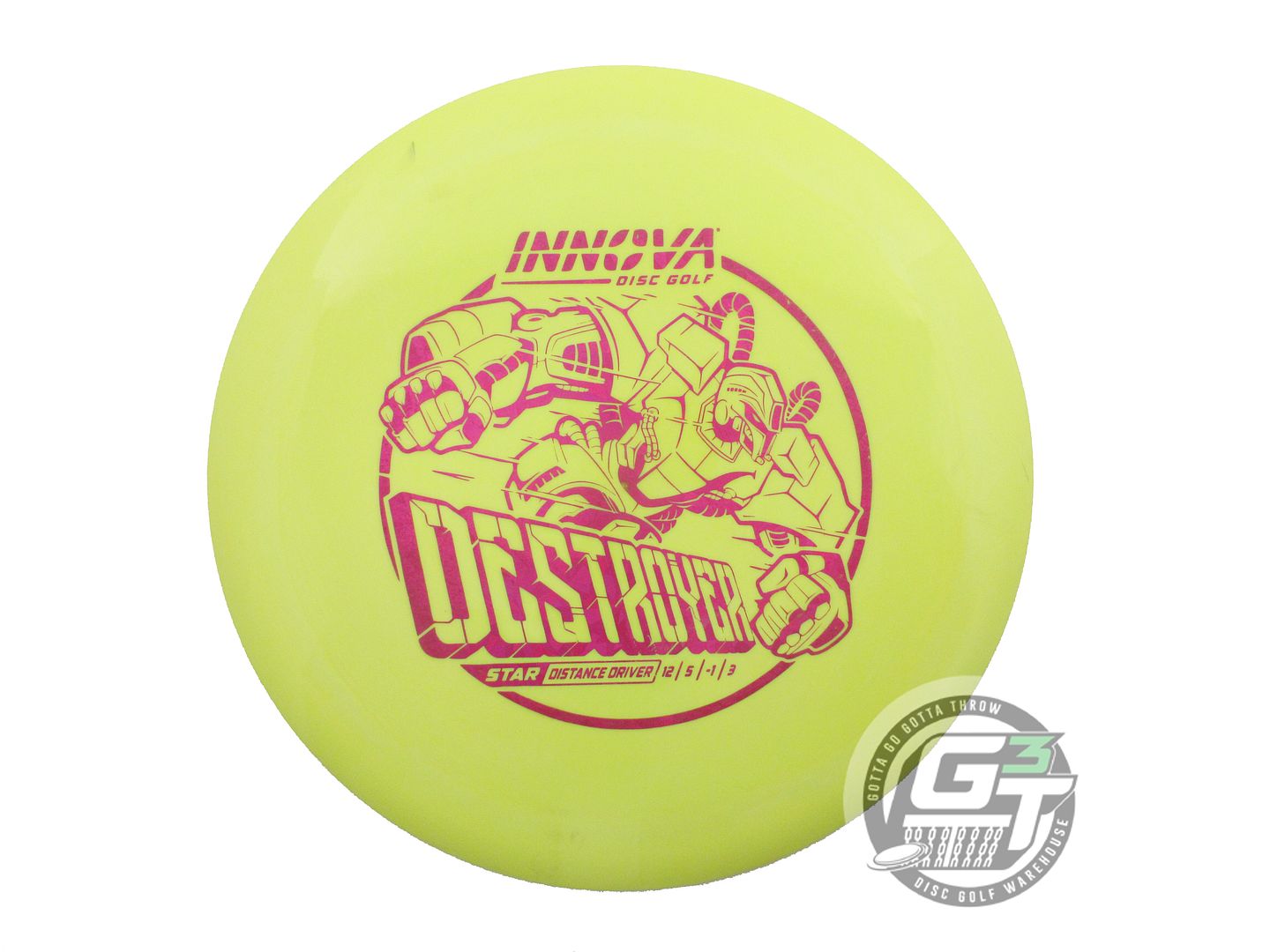 USED Innova Star Destroyer 176g Yellow Pink Shatter Distance Driver Golf Disc