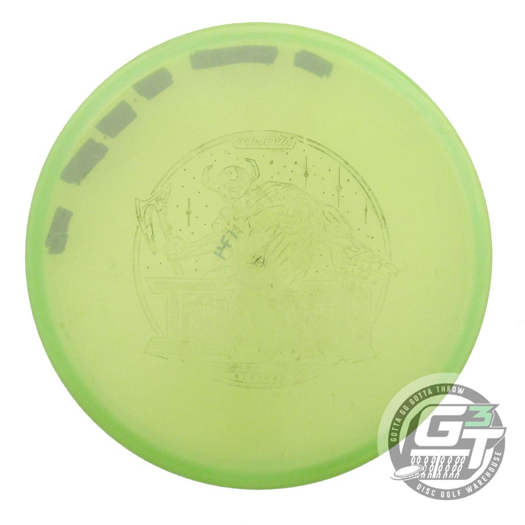 USED Innova Luster Champion Invader 174g Lime Wiped Stamp Putter Golf Disc