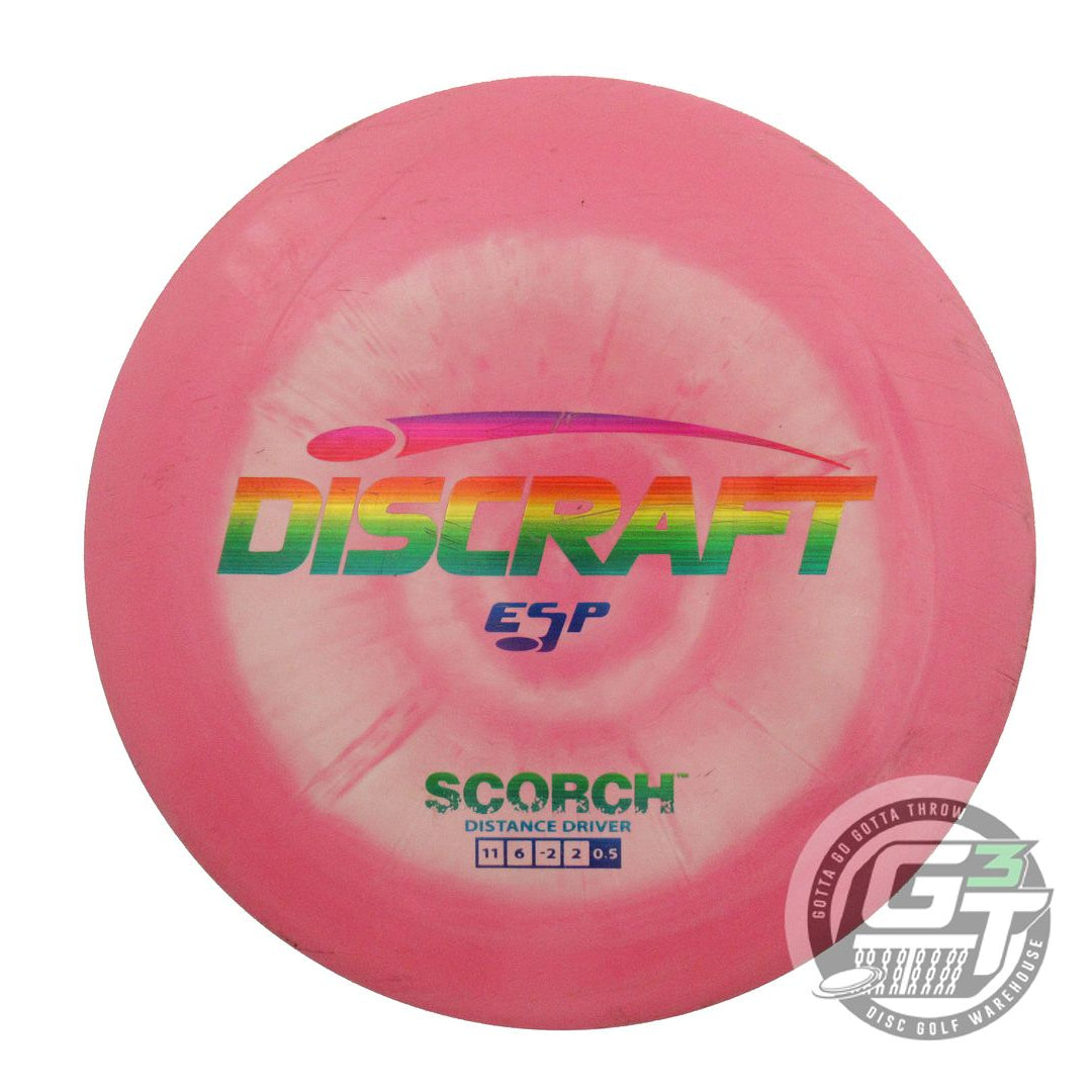 USED Discraft ESP Scorch 171g Pink Rainbow Laser Foil Distance Driver Golf Disc