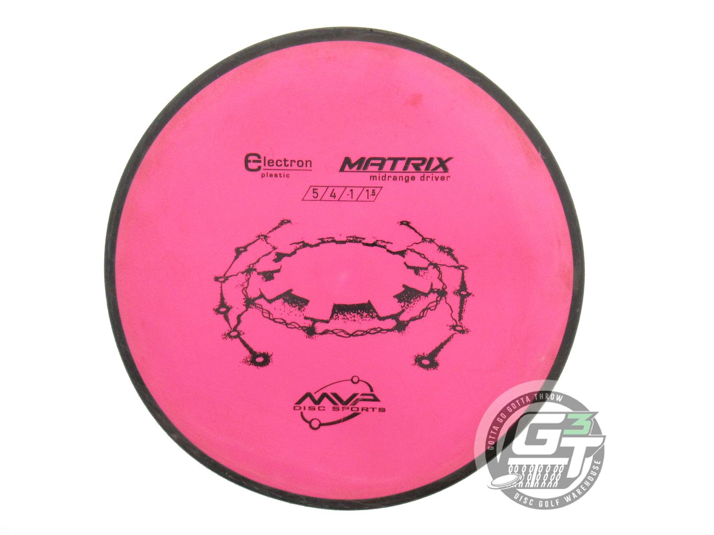 USED MVP Disc Sports Electron Matrix 178g Pink WARPED Midrange Golf Disc