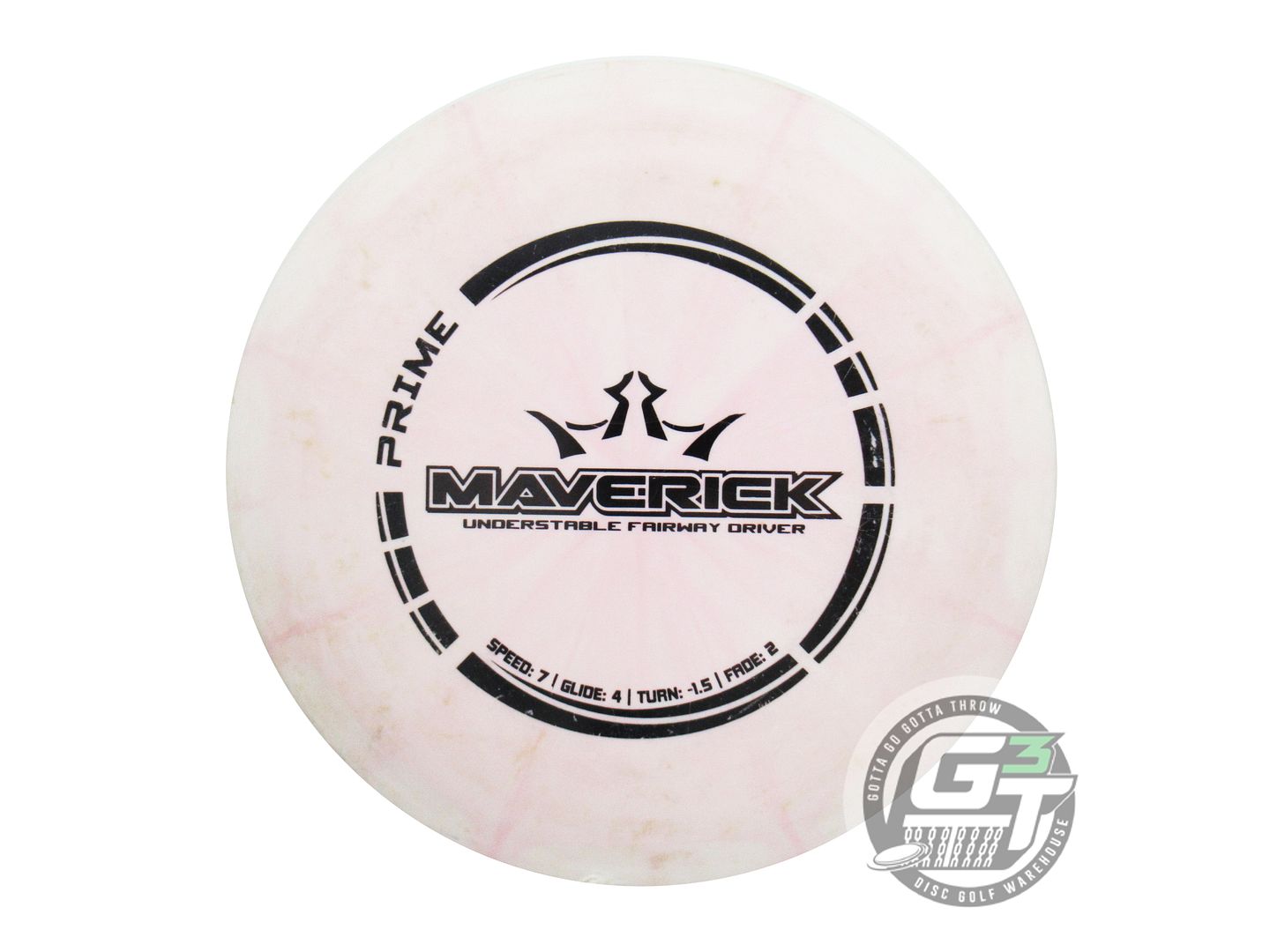 USED Dynamic Discs Prime Burst Maverick 176g Lt. Pink Black Stamp Driver Disc