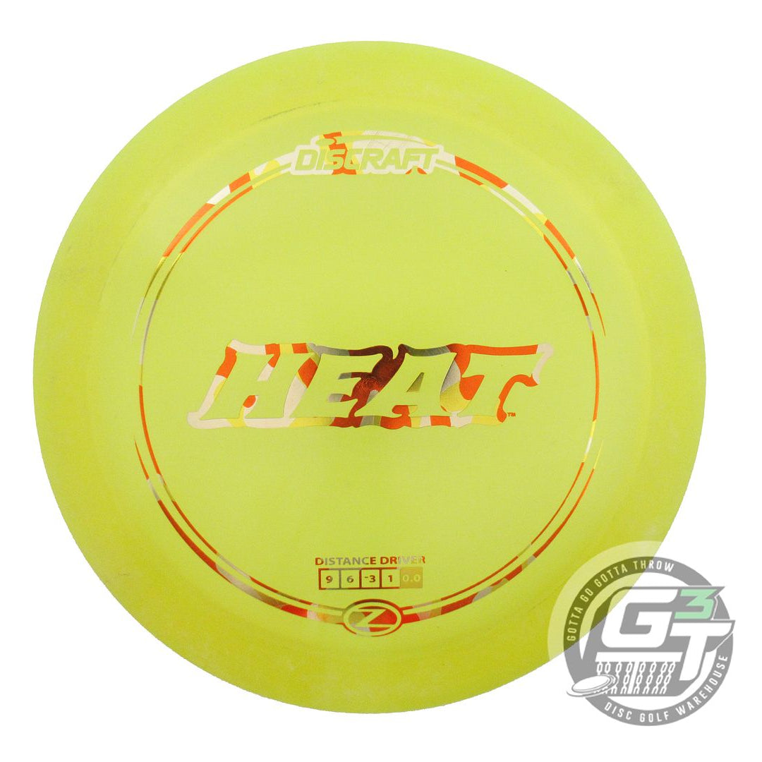 USED Discraft Z Heat 170g Yellow Orange Camo Foil Distance Driver Golf Disc