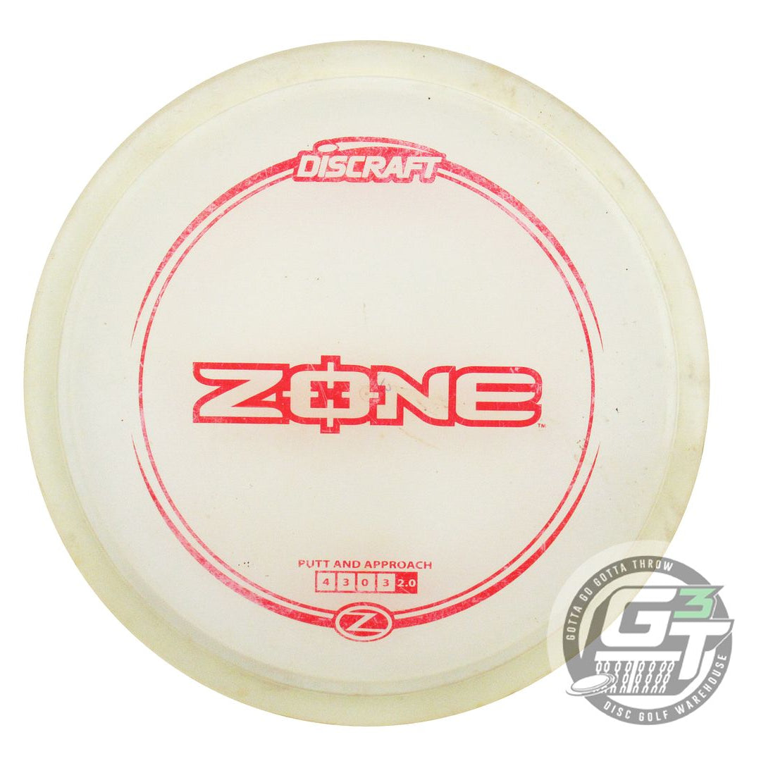 USED Discraft Z Zone 175g Clear Red Stamp Putter Golf Disc