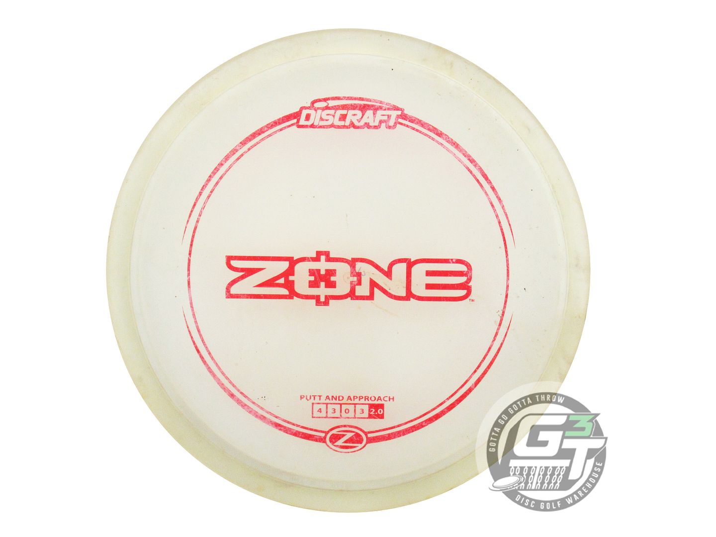 USED Discraft Z Zone 175g Clear Red Stamp Putter Golf Disc