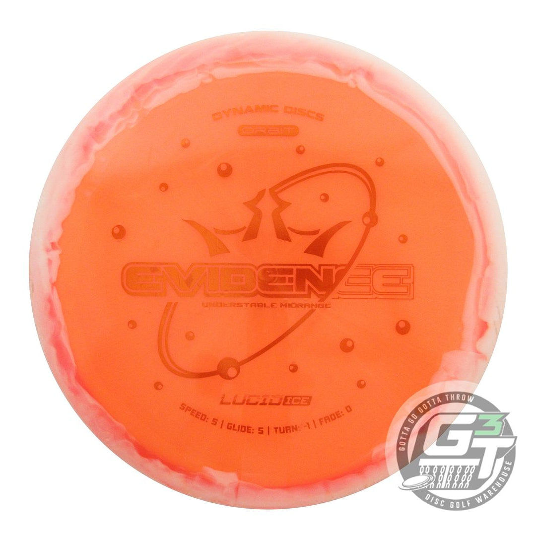 USED Dynamic Discs Lucid Ice Orbit Evidence 176g White-Orange Midrange Golf Disc