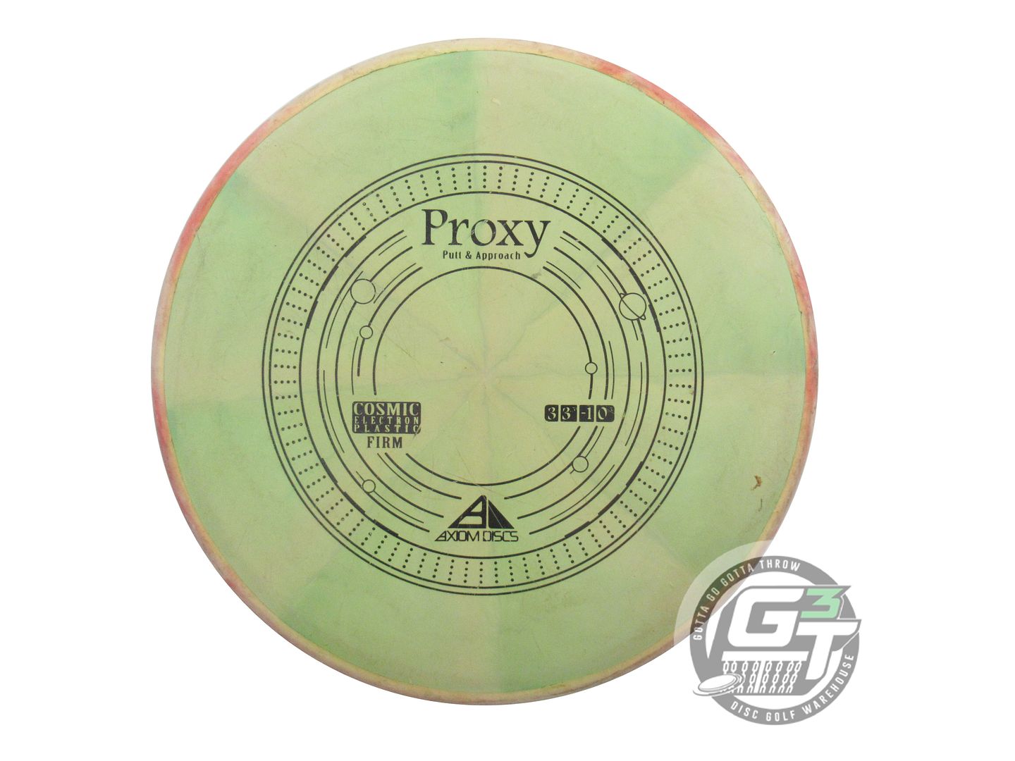 USED Axiom Discs Cosmic Electron Firm Proxy 172g Lime Peach Rim Putter Golf Disc