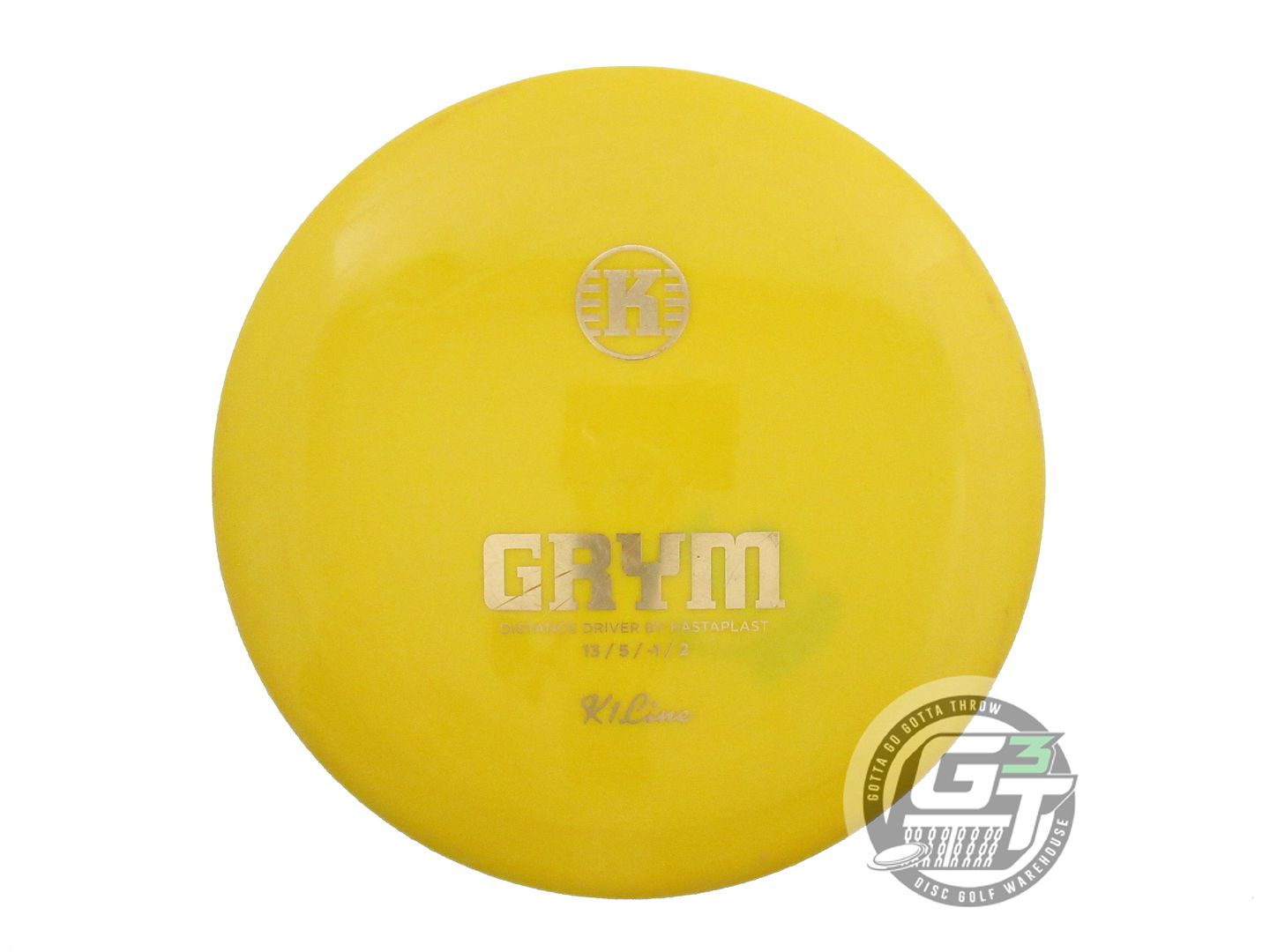 USED Kastaplast K1 Grym 167g Yellow Gold Foil Distance Driver Golf Disc
