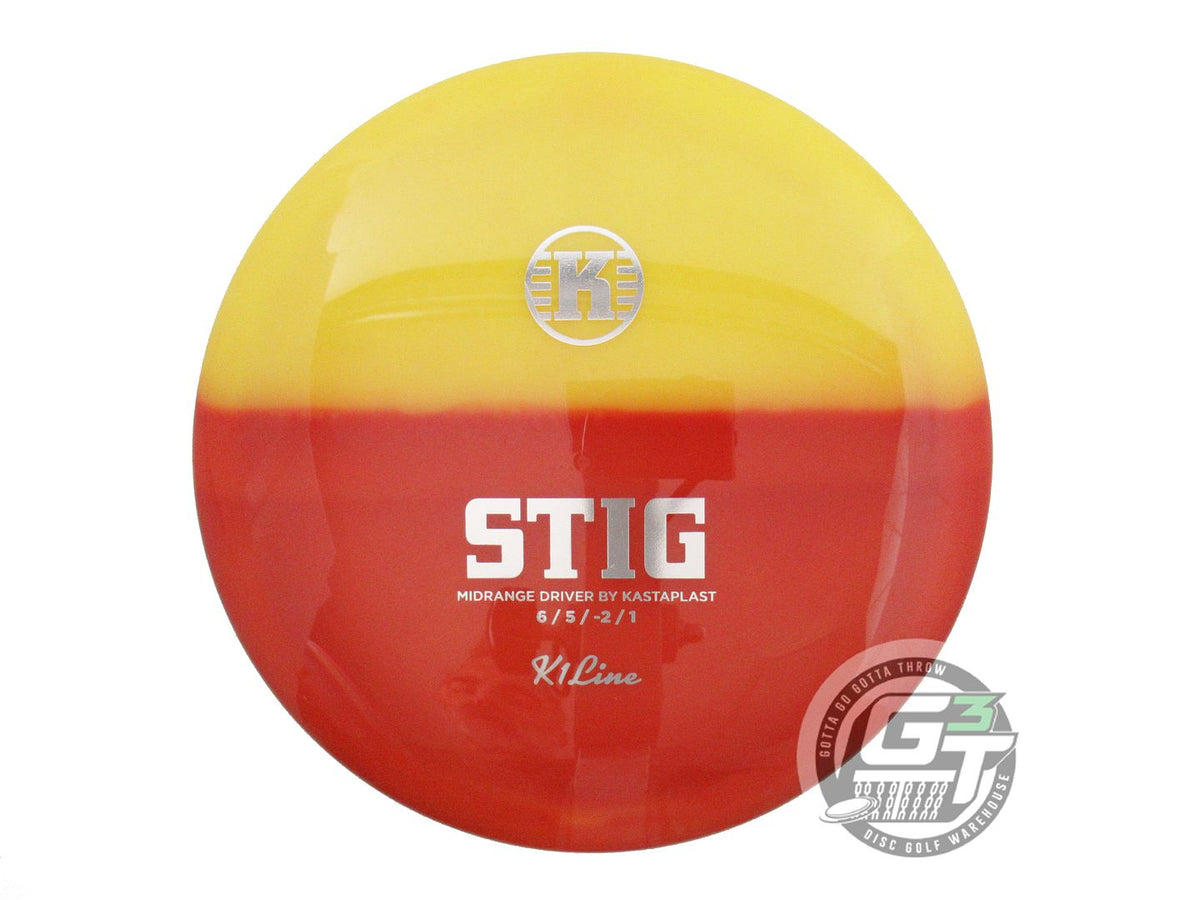 USED Kastaplast K1 Stig 171g Yellow SPLIT DYED Midrange Golf Disc