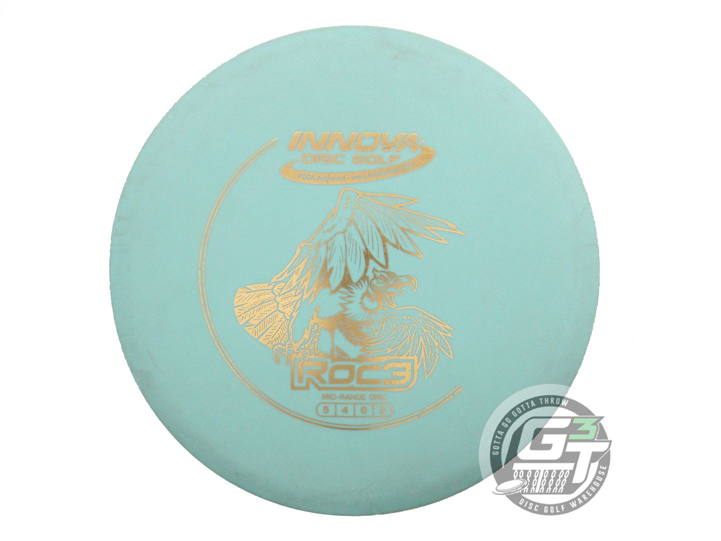USED Innova DX Roc3 180g Seafoam Gold Foil Midrange Golf Disc