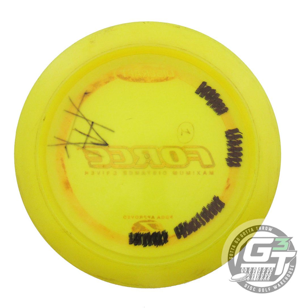 USED Discraft Z Force 174g Yellow Red Shatter Distance Driver Golf Disc