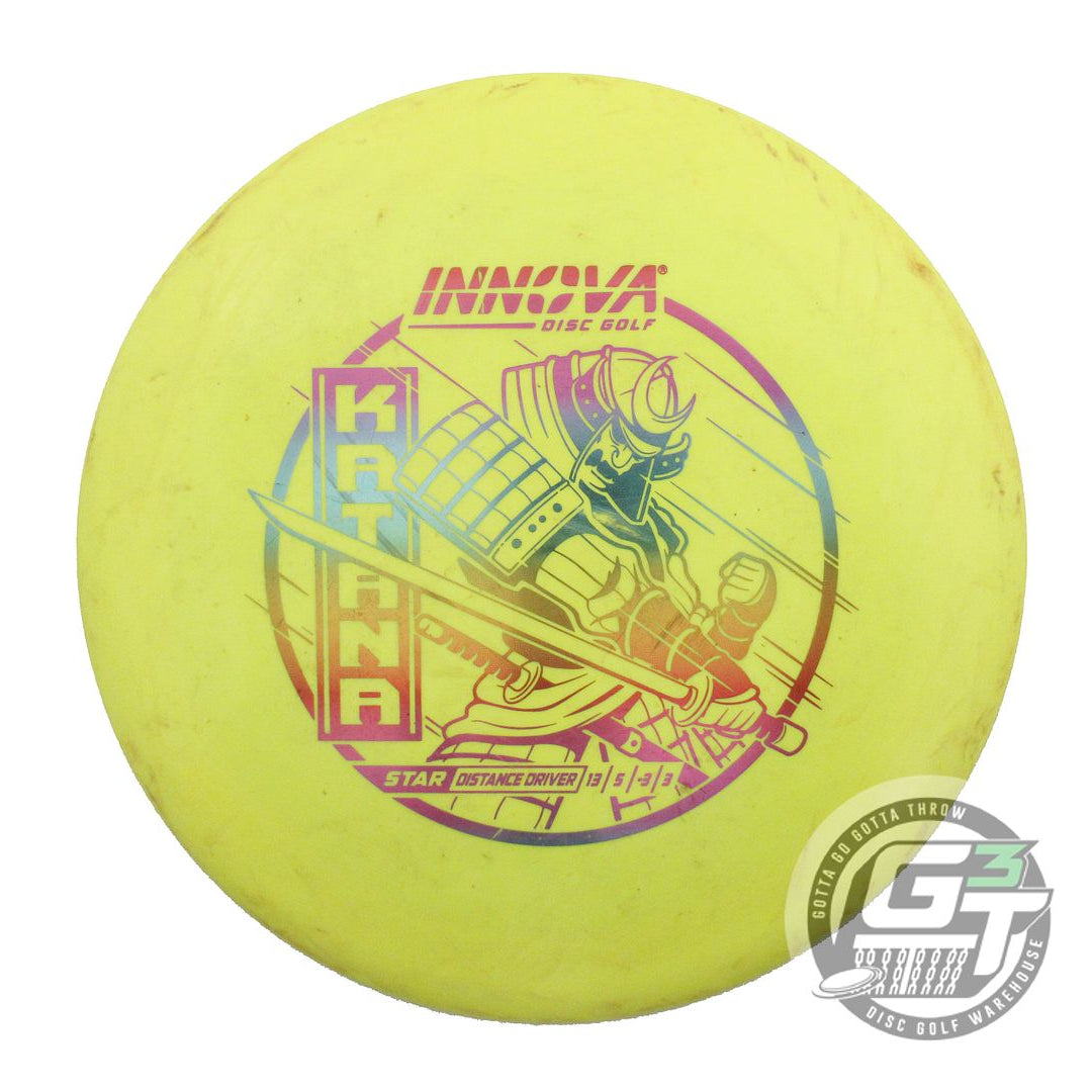 USED Innova Star Katana 177g Yellow Rainbow Foil Distance Driver Golf Disc