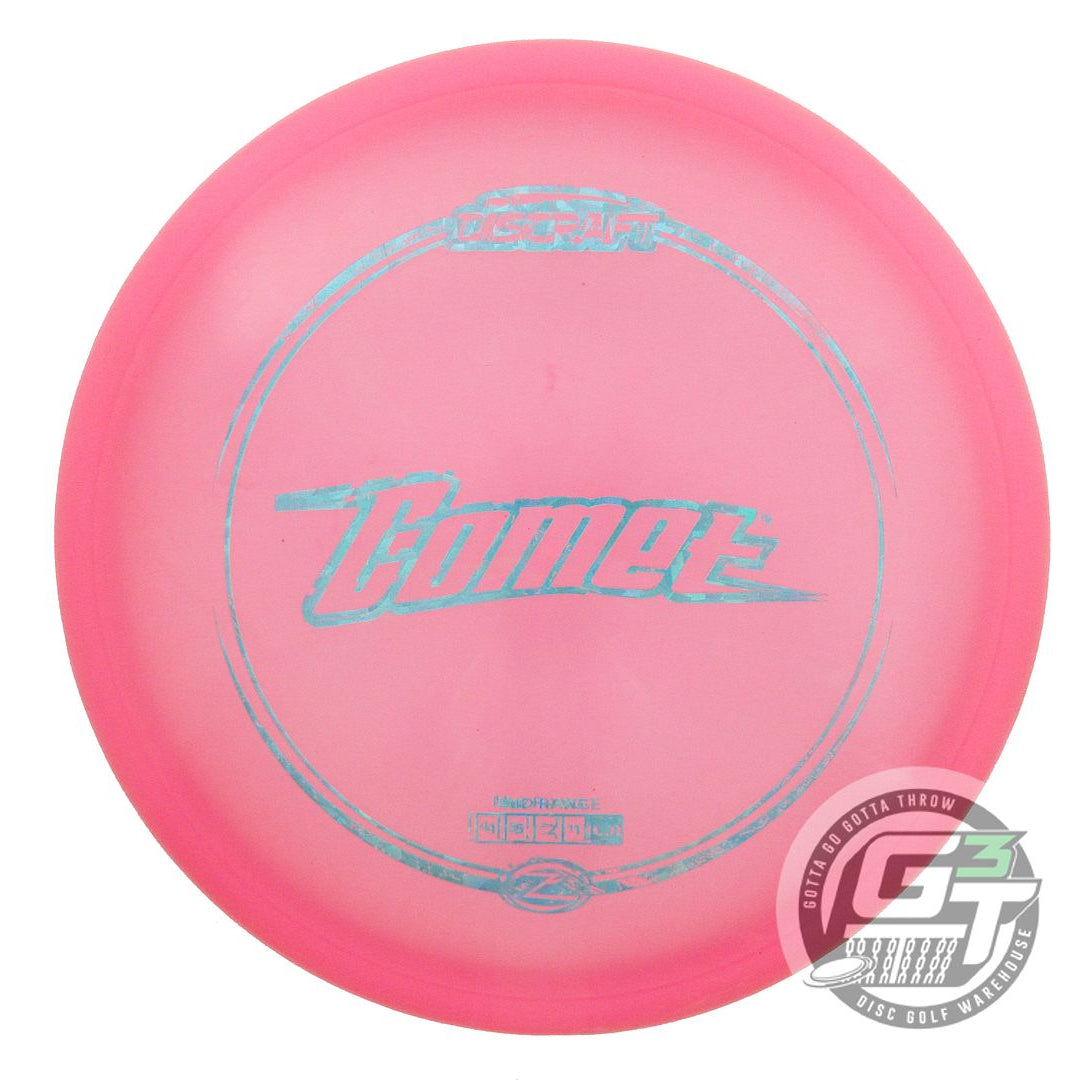 USED Discraft Z Comet 177g Pink Teal Shatter Foil Midrange Golf Disc