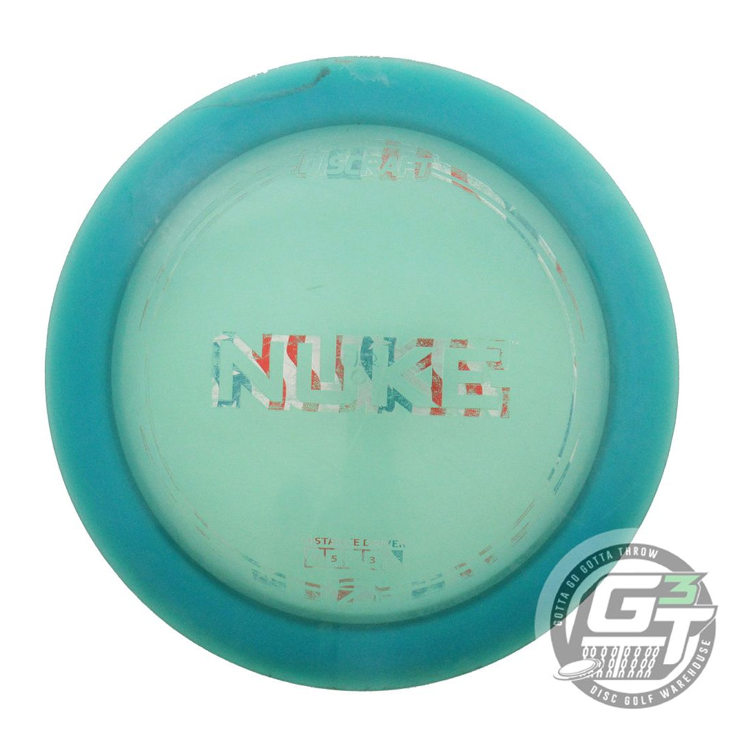 USED Discraft Z Nuke 175g Teal Flag Foil Distance Driver Golf Disc