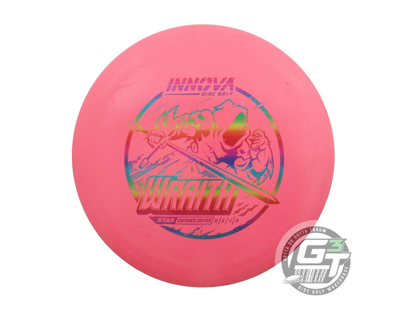 USED Innova Star Wraith 171g Pink Rainbow Laser Foil Distance Driver Golf Disc